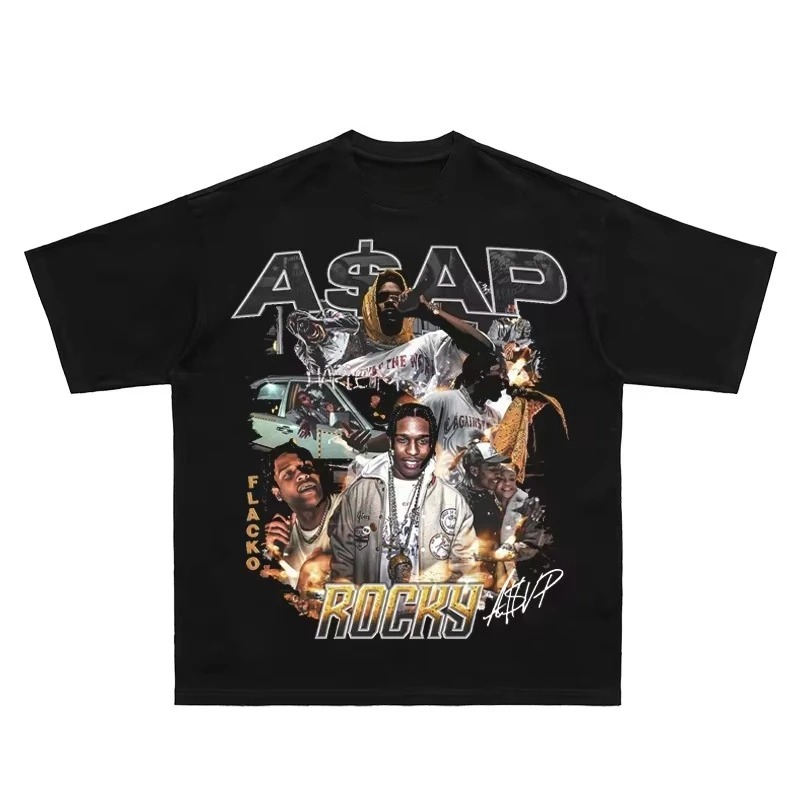 Mens Fashion Early 2000S - Camiseta con estampado de retrato de