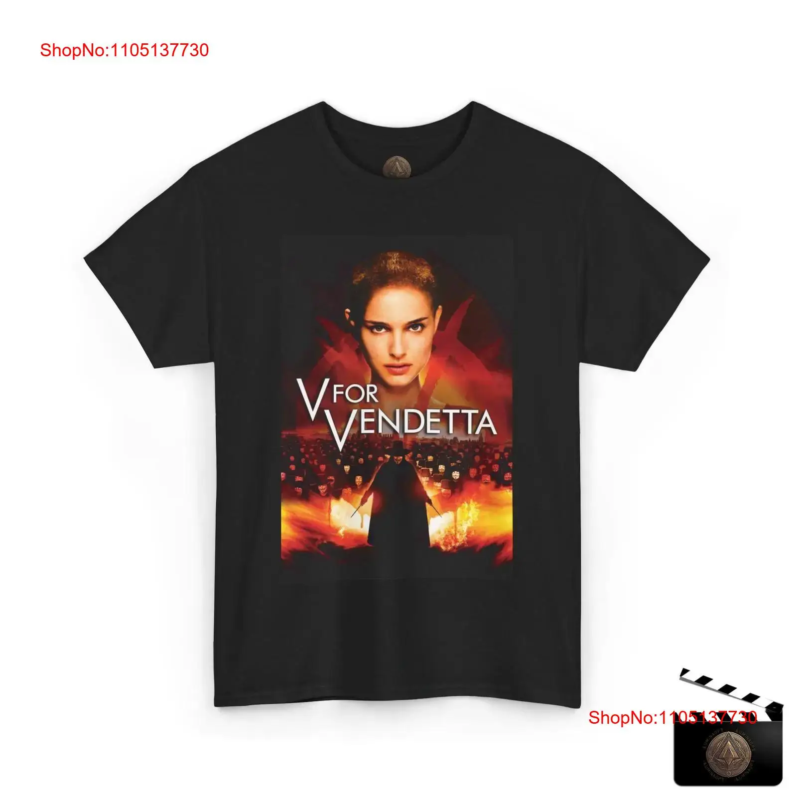 Men'S Fashion V Neck T Shirts - V For Vendetta-Camiseta con póster de