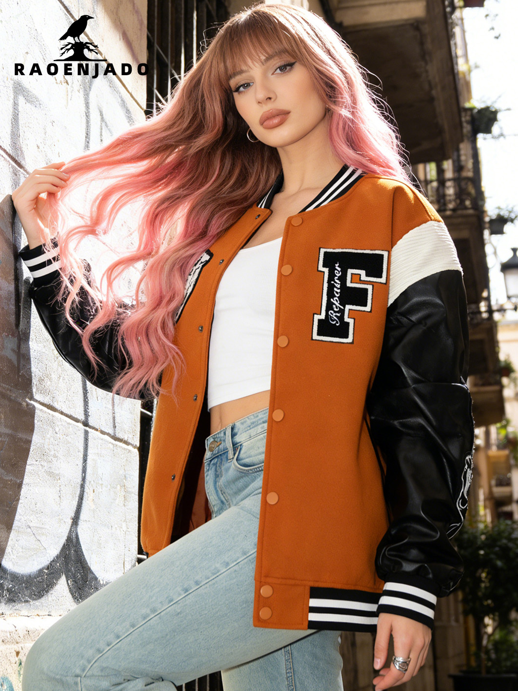 Varsity Jacket Letterman - Chaqueta Casual Varsity para Mujer, Chaqueta