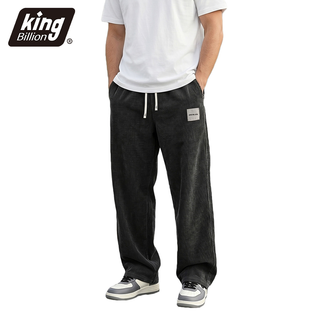 Men Fashion King - Pantalones Largos Casuales de Pana para