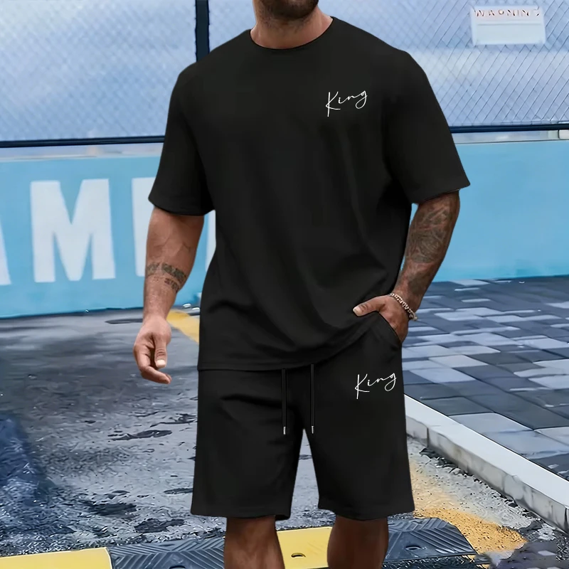 Men Fashion King - Conjunto de Camiseta y Pantalones Cortos