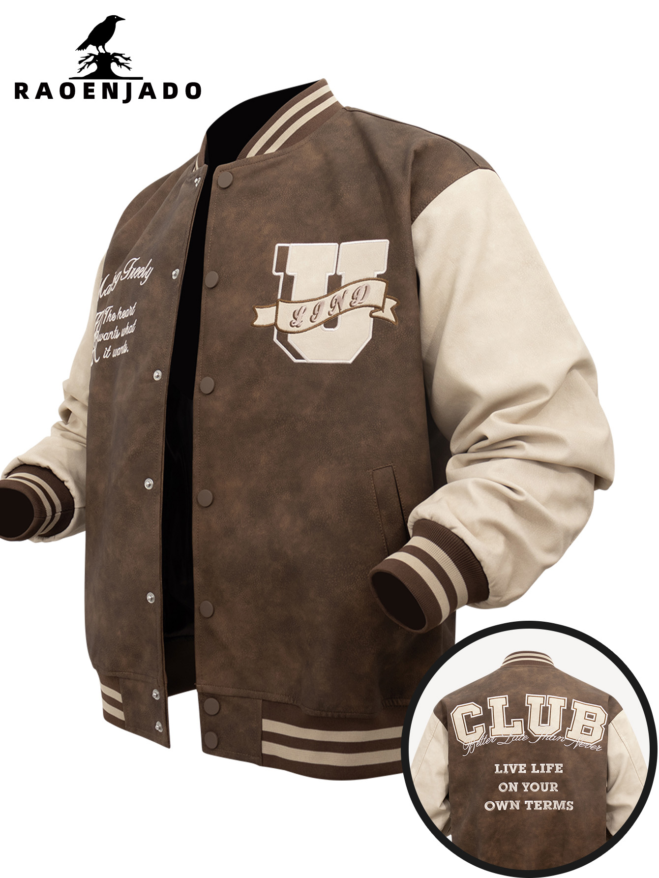 Chaqueta de Cuero Sintético PU - Varsity Jacket Letterman reseña y precio