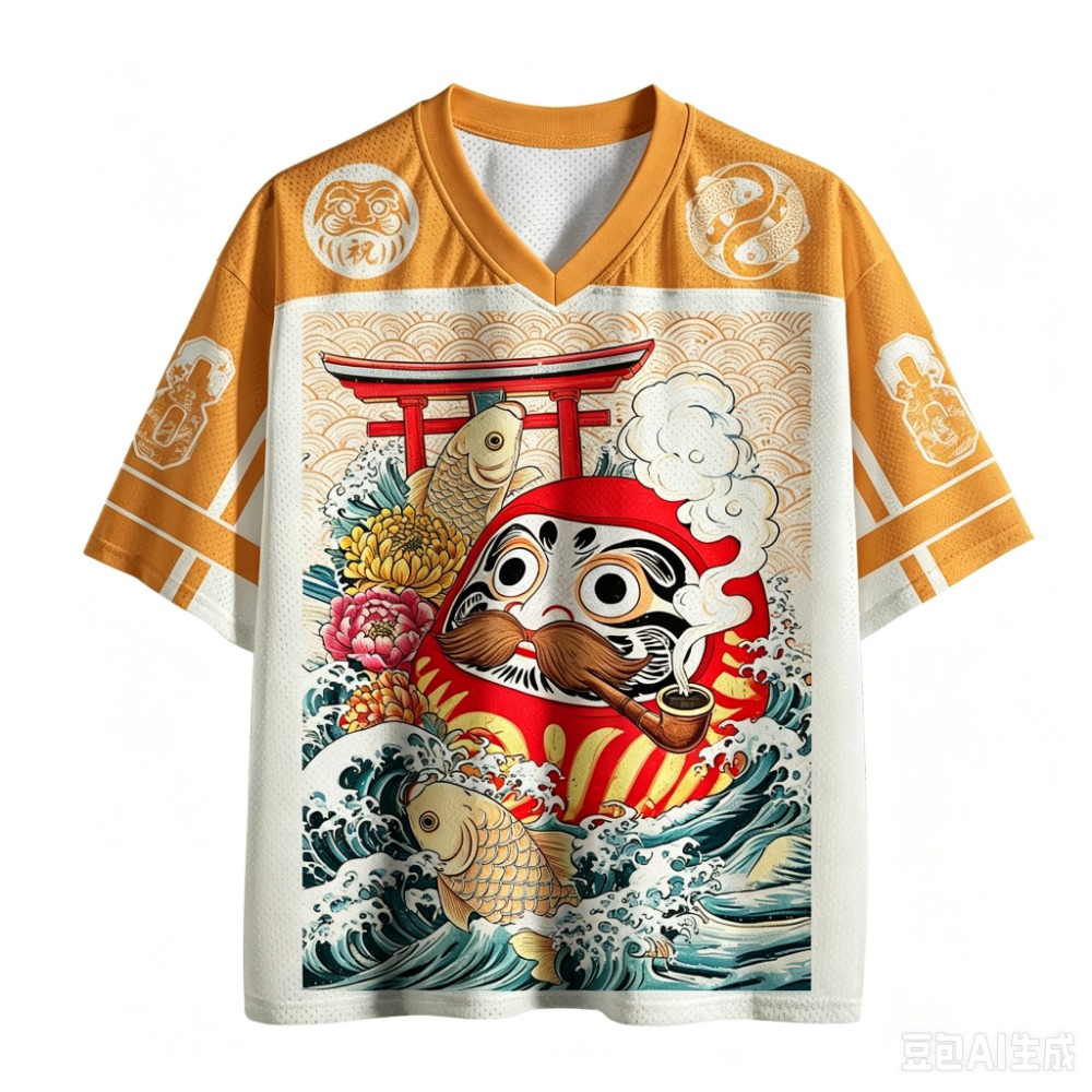 Dharma Koi Ukiyo-e Camiseta De - Men'S Fashion V Neck T Shirts reseña y precio