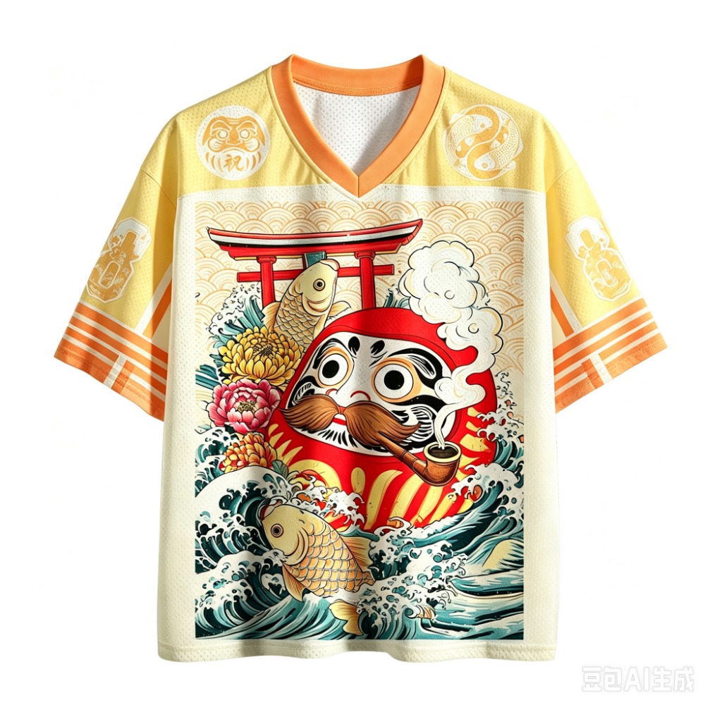 Dharma Koi Ukiyo-e Camiseta De - Men'S Fashion V Neck T Shirts reseña y precio