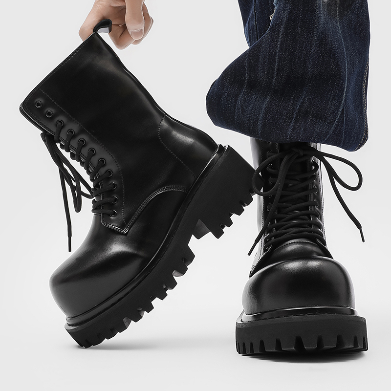 Botas de cuero de caña alta pa - Men'S Fashion Xxl reseña y precio
