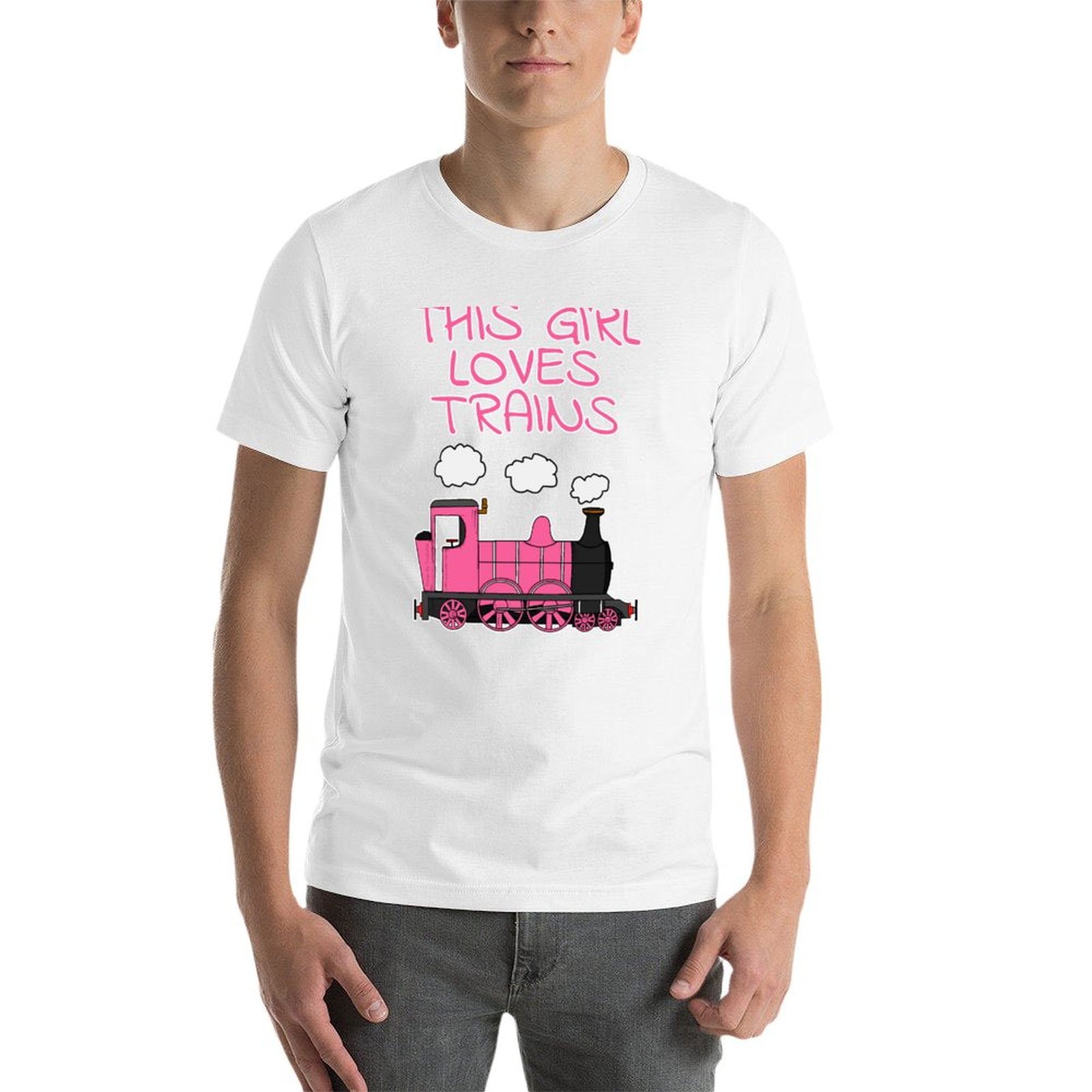Esta chica ama los trenes, cam - Men'S Fashion Pink Shirt reseña y precio